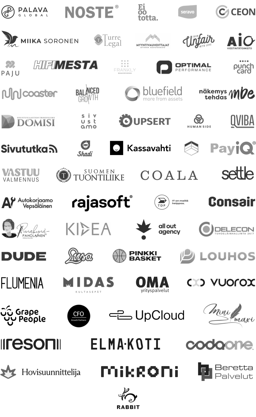 Janne K. Jääskeläinen asiakasyritysten logot.